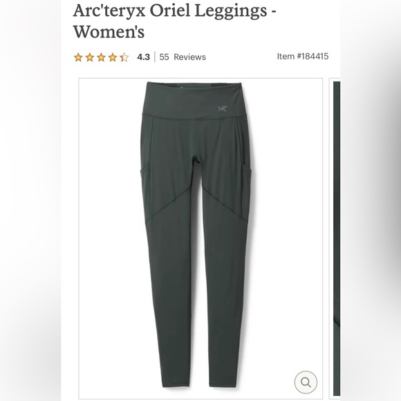 Arc’teryx Oriel Leggings, Size Small, Dark Green - Picture 4 of 4